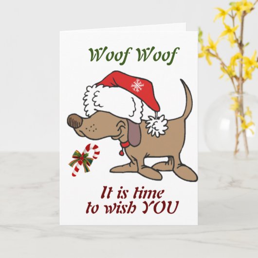 PUPは「とても愉快なクリスマス」を願っている カード (黄色い花)