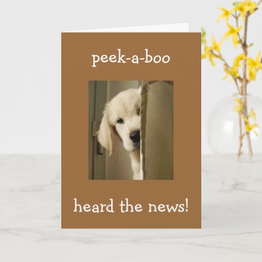 PUPは「PEEK-A-BOO」の採用おめでとう カード (黄色い花)