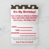 PUP誕生日会グリーティングカード カード (内部)