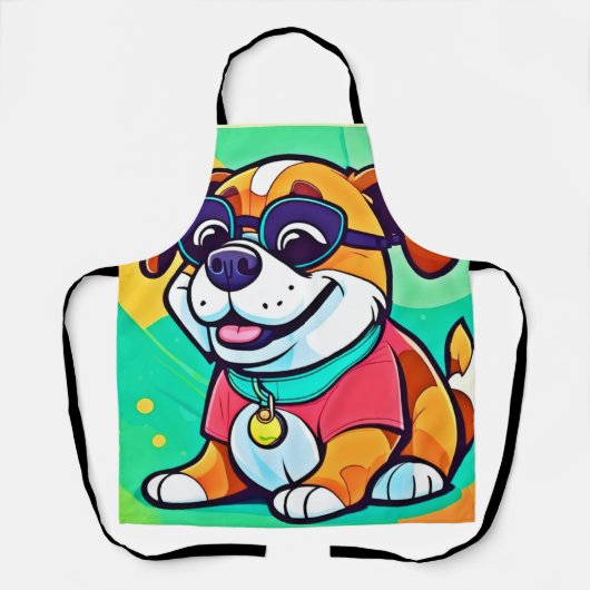 Pup Cartoonクールスタイルアートワーク エプロン (正面)