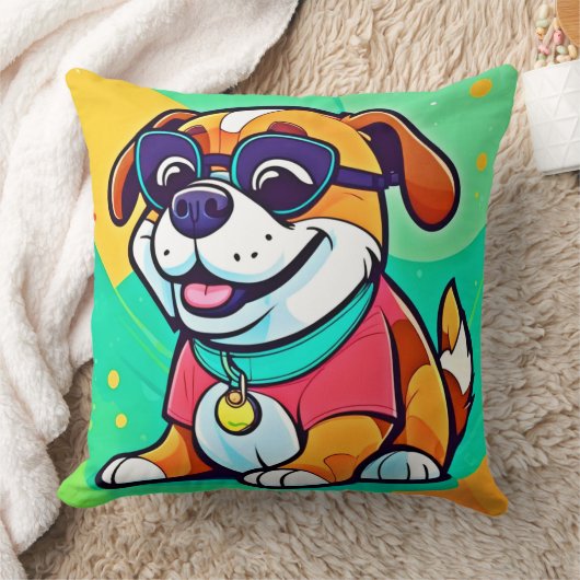 Pup Cartoonクールスタイルアートワーク クッション (ブランケット)