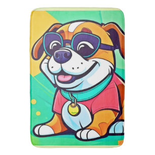 Pup Cartoonクールスタイルアートワーク バスマット
