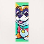 Pup Cartoonクールスタイルアートワーク ヨガマット (正面)