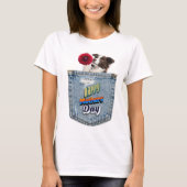 Pup in pocket tee tシャツ (正面)