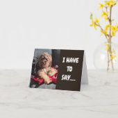 PUP JUST "HAS TO SAY HAPPY BIRTHDAY TO YOU カード (黄色い花)