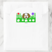 Pup Nオーバル遊スステッカー 楕円形シール (バッグ)