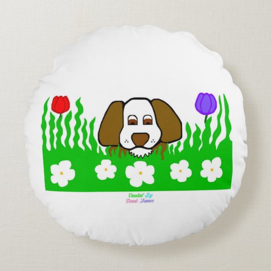 Pup Nラウンド遊装飾用クッション ラウンドクッション (正面)