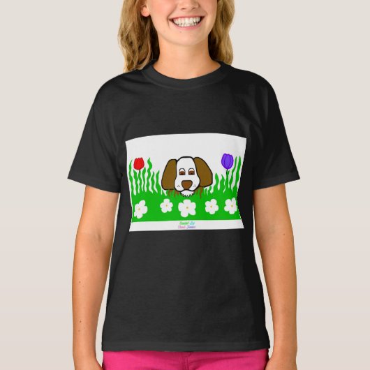 Pup N女子遊黒基本Tシャツ Tシャツ (正面)
