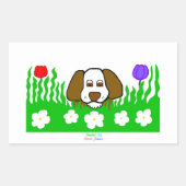 Pup N矩形遊ステッカー 長方形シール (正面)