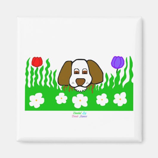 Pup N 遊 2インチ角磁石 マグネット (正面)