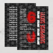 PUPLISE 60th誕生日赤黒の円 招待状 (正面/裏面)