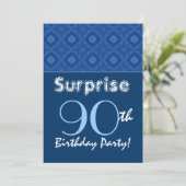 PUPLISE 90th誕生日ブルーダイヤモンドパターン 招待状 (スタンド正面)