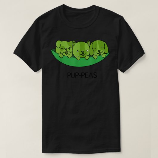 Puppeas Design ピースを子犬の形に偽装したデザインのもの Tシャツ (デザイン正面)