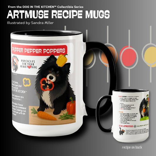 PUPPER PEPPER POPPERS Dog treats  Art Muse Recipe  マグカップ