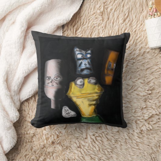 Puppets in the dark ( Erica Crooks puppet art ) クッション (ブランケット)