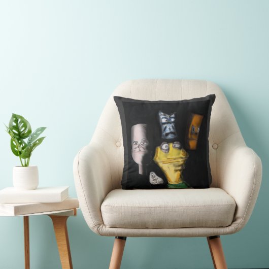 Puppets in the dark ( Erica Crooks puppet art ) クッション (椅子)