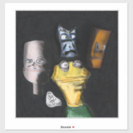 Puppets in the dark ( Erica Crooks puppet art ) シール