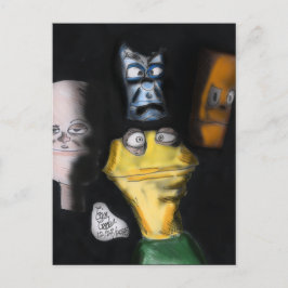 Puppets in the dark ( Erica Crooks puppet art ) ポストカード