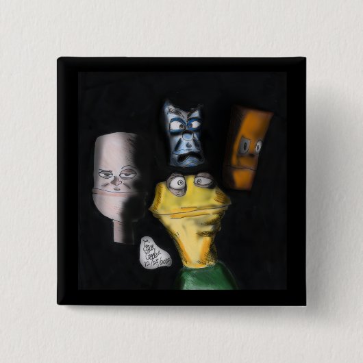 Puppets in the dark ( Erica Crooks puppet art ) 缶バッジ (正面)