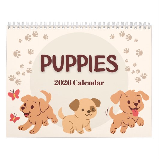 Puppies 2026 Calendar カレンダー (カバー)