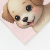 Puppies and Butterflies Pattern Blanket フリースブランケット (角)