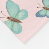 Puppies and Butterflies Pattern Blanket フリースブランケット (角)