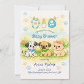 Puppies Baby Shower Invitation 招待状 (正面)
