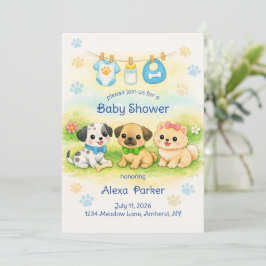 Puppies Baby Shower Invitation 招待状