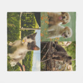 Puppies, Bear Cub and Kitten Nature Fleece Blanket フリースブランケット (正面(横))