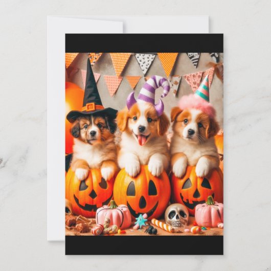 Puppies halloween party 招待状 (正面)