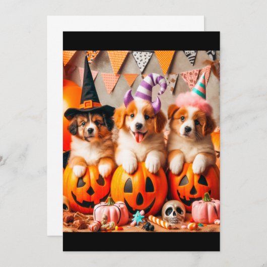 Puppies halloween party 招待状 (正面/裏面)