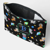 Puppies In Space Watercolor Dog Astronauts アクセサリーポーチ (見開き)