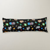 Puppies In Space Watercolor Dog Astronauts ボディピロー (裏面)