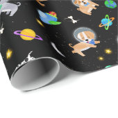 Puppies In Space Watercolor Dog Astronauts ラッピングペーパー (ロールコーナー)