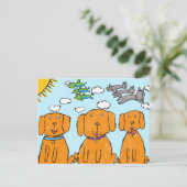 "Puppies in the Sun" Happy Postcard ポストカード (スタンド正面)