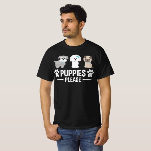Puppies please tシャツ (正面フル)
