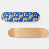 Puppies White Dog Bones Blue Ball Animal Lover スケートボード (横)