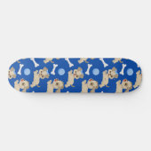 Puppies White Dog Bones Blue Ball Animal Lover スケートボード (横)