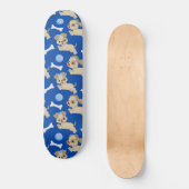 Puppies White Dog Bones Blue Ball Animal Lover スケートボード (正面)