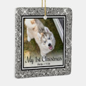 Puppyの第1回クリスマス2写真 セラミックオーナメント (右)