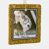 Puppyの第1回クリスマス2写真 セラミックオーナメント (右)