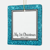 Puppyの第1回クリスマス2写真 セラミックオーナメント (左)