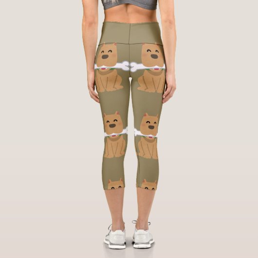 Puppy and Bone Pattern カプリレギンス (裏面)