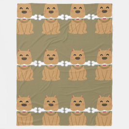 Puppy and Bone Pattern フリースブランケット