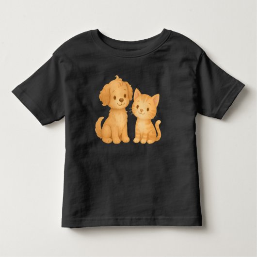 Puppy and Kitten Friends T-Shirt トドラーTシャツ (正面)