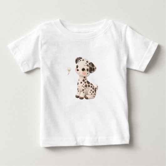 Puppy Baby T-Shirt – Cute Spotted & Striped Babies ベビーTシャツ (正面)