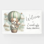 Puppy Bear Adventure Balloon Baby Shower Welcome 横断幕 (横)