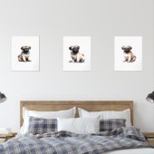 Puppy Bedroom Decor, Pug Dog Print, (寝室)