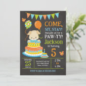 Puppy Birthday Invitation Boy Paw-ty Party 招待状 (スタンド正面)