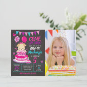 Puppy Birthday Invitation Girl Paw-ty Party 招待状 (スタンド正面)